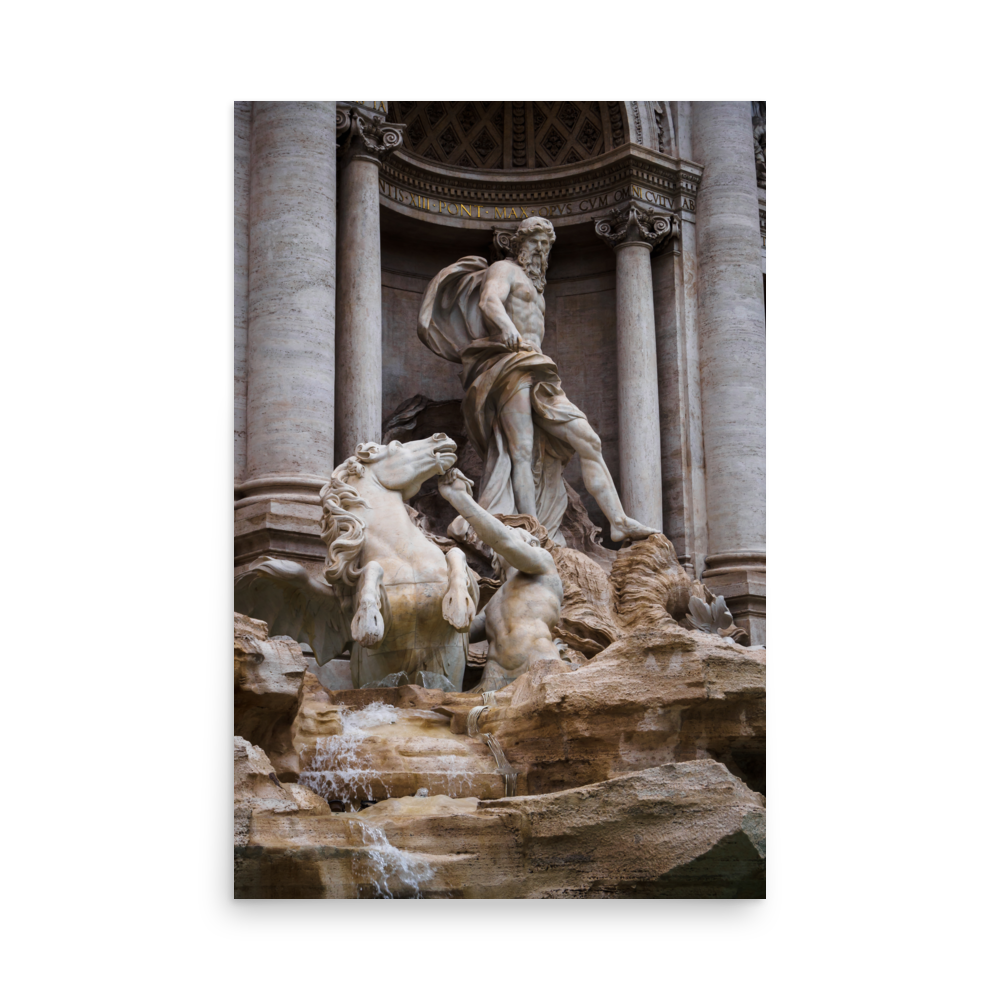 Tirage photo de Rome "Close-up of Neptune in the Trevi Fountain" - Rome - The Artistic Way
