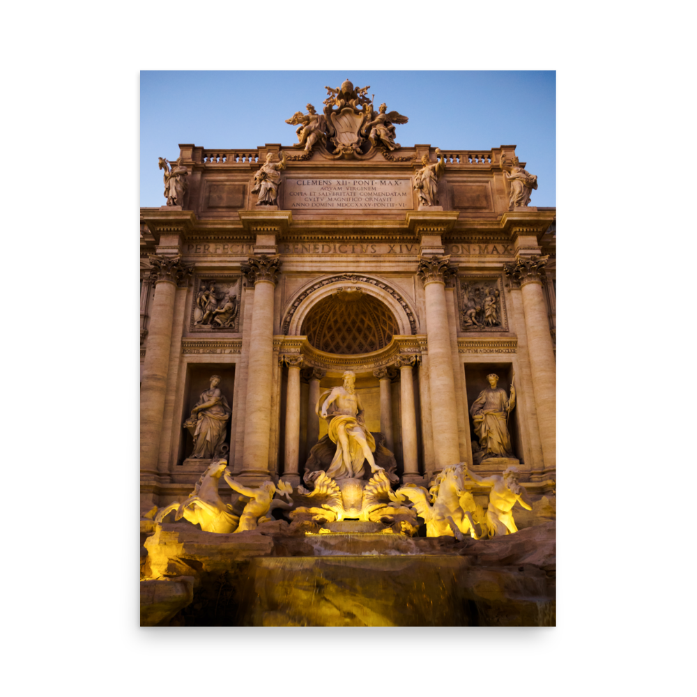 Tirage photo de Rome "Evening at the Trevi Fountain" - Rome - The Artistic Way