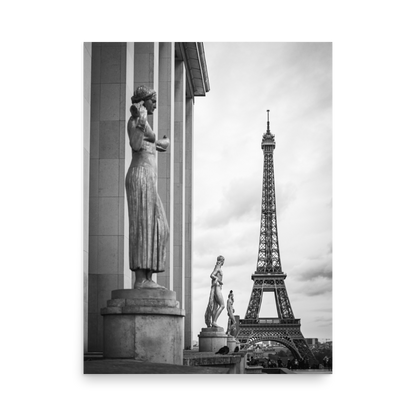Tirage photo de Paris "Tour Eiffel depuis le Parvis des Droits de l'Homme en N&B" - Paris - The Artistic Way