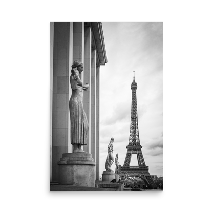 Tirage photo de Paris "Tour Eiffel depuis le Parvis des Droits de l'Homme en N&B" - Paris - The Artistic Way