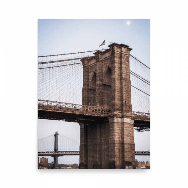 Tirage Photo de New York "Pillars of the Manhattan Bridge and the Brooklyn Bridge" - NYC - The Artistic Way