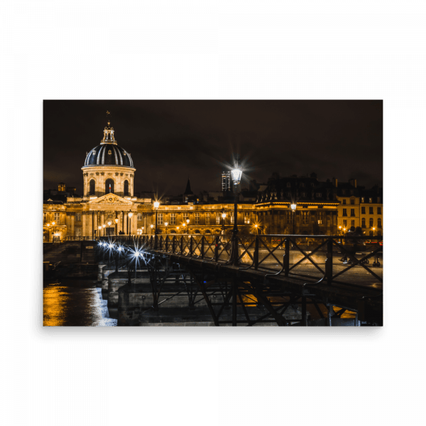 Tirage photo de Paris "Romantic Pont des Arts at night" - Paris - The Artistic Way