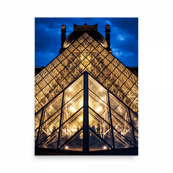 Tirage photo de Paris "Blue Symmetrical Louvre" - Paris - The Artistic Way