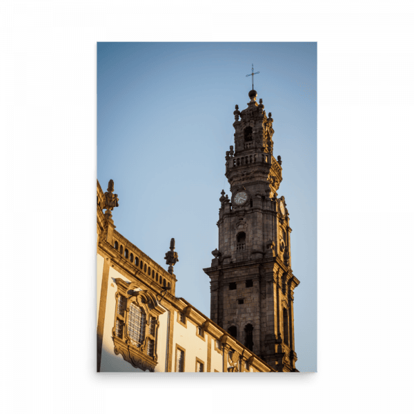 Tirage photo de Porto "Sunset over the tower of the Clerigos Church in the center of Porto" - Porto - The Artistic Way